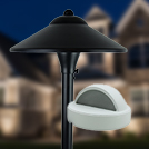 Volt black path lights and white deck lights